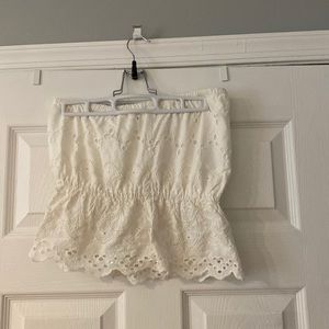 Women’s white/cream islet strapless crop top